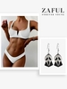 Underwire Smocked Bikini with Halloween Ghost Pendant Earrings White
