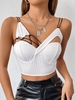 Underwire Strappy Crop Camisole L White