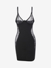 Underwired Mesh Sheer Spaghetti Strap Dress M Black
