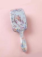 Unicorn Pattern Ball Decor Cushion Massage Hair Brush
