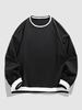 Unisex Bracelet Sleeves Ringer Sweatshirt L Black