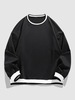 Unisex Bracelet Sleeves Ringer Sweatshirt M Black