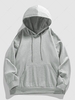 Unisex Solid Color Pocket Bracelet Sleeves Basic Hoodie 2xl Gray