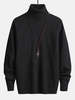 UNISEX Turtleneck Solid Color Skin Friendly Basic Pullover Sweater Warmth Winter Essentials Jumper L Black
