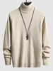 UNISEX Turtleneck Solid Color Skin Friendly Basic Pullover Sweater Warmth Winter Essentials Jumper L Light coffee