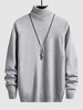 UNISEX Turtleneck Solid Color Skin Friendly Basic Pullover Sweater Warmth Winter Essentials Jumper M Dark gray