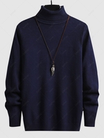 UNISEX Turtleneck Solid Color Skin Friendly Basic Pullover Sweater Warmth Winter Essentials Jumper M Deep blue