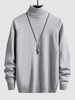 UNISEX Turtleneck Solid Color Skin Friendly Basic Pullover Sweater Warmth Winter Essentials Jumper Xl Dark gray