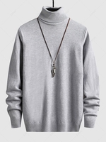 UNISEX Turtleneck Solid Color Skin Friendly Basic Pullover Sweater Warmth Winter Essentials Jumper Xl Dark gray