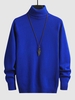 UNISEX Turtleneck Solid Color Skin Friendly Basic Pullover Sweater Warmth Winter Essentials Jumper Xs Blue