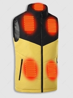 UNISEX Two Tone Colorblock 11 Areas USB Charging Electric Heating Thermal Vest (Excluding Battery) Xl Yellow