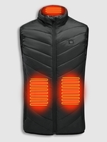 UNISEX USB Charging 9 Areas Heating Vest Lightweight Heated Warm Waistcoat Quilted Puffer Gilet(Battery Not Included) S Black