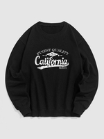 USA California Graphic Cotton Sweatshirt M Black