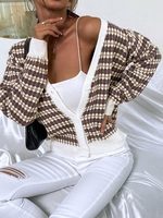 V Neck Graphic Slouchy Cardigan L