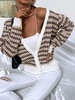 V Neck Graphic Slouchy Cardigan M
