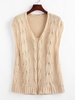 V Neck Jacquard Sweater Vest S Light coffee