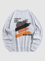 WAKE UP WITH HOPE Painting Sweatshirt S Light gray