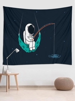 Wall Hanging Astronaut Fishing Pattern Tapestry