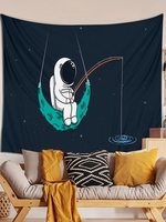 Wall Hanging Astronaut Fishing Pattern Tapestry