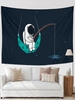 Wall Hanging Astronaut Fishing Pattern Tapestry