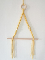 Wall Hanging Hand-woven Rope Macrame Tassel Wooden Stick Rack