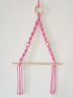Wall Hanging Hand-woven Rope Macrame Tassel Wooden Stick Rack
