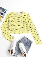 Wang Letters Sheer Mesh Top Yellow