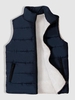 Warm Fleece Lined Quilted Padded Gilet Vest M Cadetblue