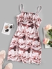 Water Ripple Print Ruched Bust Mini Dress S