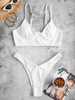 Women Tankinis ZAFUL Ribbed Monowire High Leg Tankini Swimwear Xl White