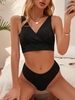Women Tankinis ZAFUL Ribbed Surplice Tankini Swimwear Xxl Black