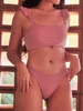 Women Tankinis ZAFUL Ruffle Knot Ribbed Tankini Swimwear S Light pink