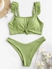 Women Tankinis ZAFUL The Soul Knot M Green peas