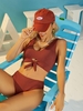 Women Tankinis ZAFUL Tie Front Ribbed Cheeky Tankini Swimwear Xl Coffee