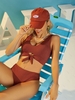 Women Tankinis ZAFUL Tie Front Ribbed Cheeky Tankini Swimwear Xxl Coffee