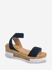 Wood Grain Printed Ankle Strap Platform Sandals
