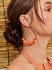 Wood-shaped Hoop Earrings