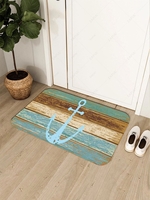 Wooden Anchor Print Floor Mat