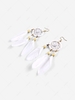 Wooden Bead Decor Feather Dreamcatcher Pendant Earrings