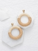 Wooden Decor Drop Hoop Earrings