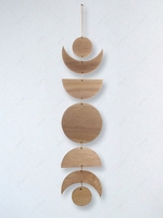 Wooden Sun Moon Shape Wall Hanging