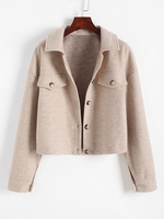 Wool Blend Shacket Xl Light coffee