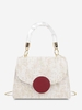 Wool Dual Handle Flap Crossbody Bag