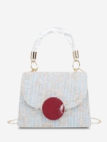 Wool Dual Handle Flap Crossbody Bag
