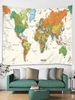 World Map Pattern Wall Hanging Tapestry