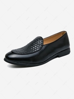 Woven Textured Flat Heel Loafers