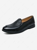 Woven Textured Flat Heel Loafers