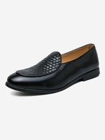 Woven Textured Flat Heel Loafers