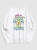 Y2K Aesthetic Drip Letter Alien Graphic Sweatshirt M White
