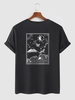 Yin and Yang Mountain Collage Print Chinese Style T-shirt Xxl Black